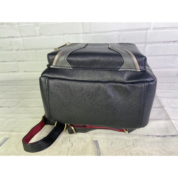 Marvel Black Widow Mini Backpack Bag Faux Leather With Charm Black Gray NEW main image 10